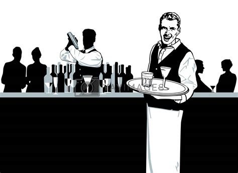 Royalty Free Vector Waiters And Bartender By Scusi