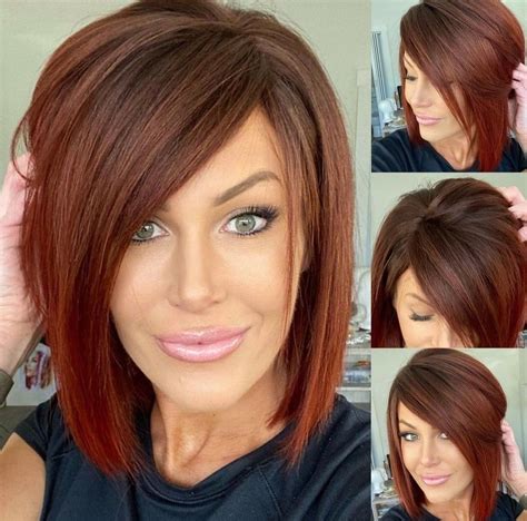 Red Hair A Line Bob Haircut And Color Hair Color And Cut Girl Short