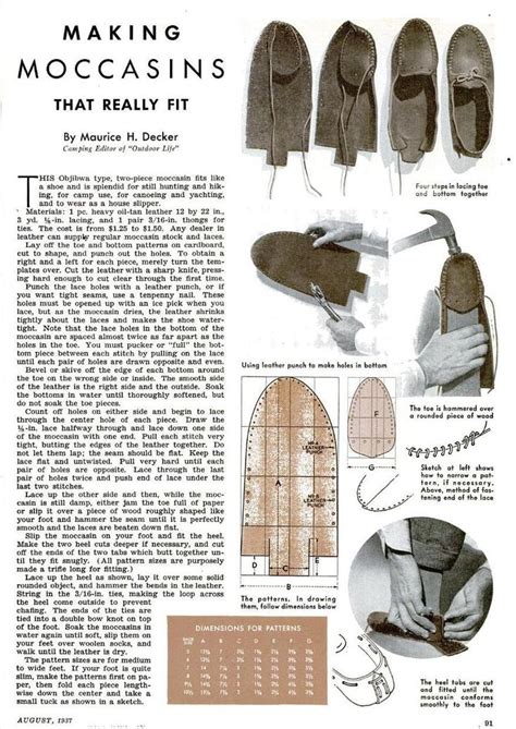 Make Your Own Moccasins 1937 In 2023 Leather Projects Diy Shoes