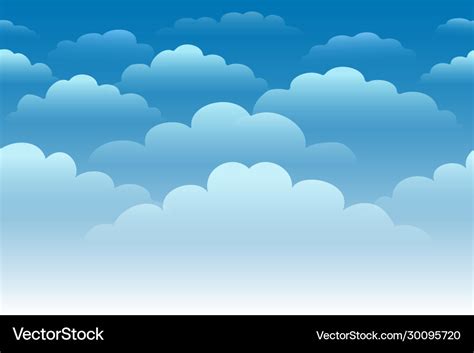 Cartoon Cloudy Sky Horizontal Seamless Background Vector Image