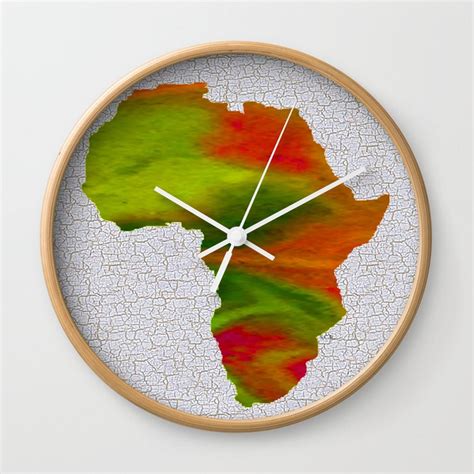 Colorful Art Africa Map Wall Clock By Saribelle Inspirational Art
