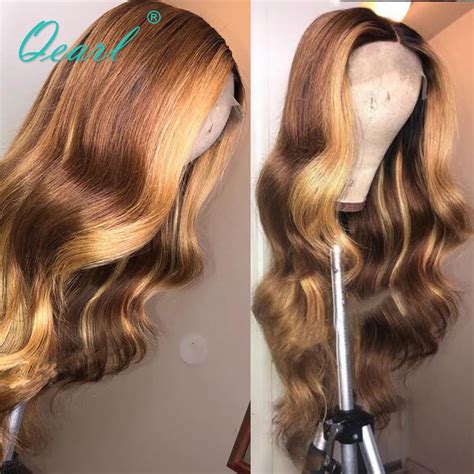 Hair weight refers to how much hair is used on your extensions, weft, topper, wigs to create fullness. Human Hair Lace Front Wig Brown with Honey Blonde ...