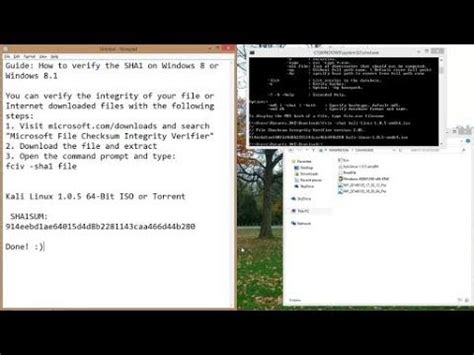Guide: How to verify SHA1 or MD5 of a file on Windows 8 or Windows 8.1 - YouTube
