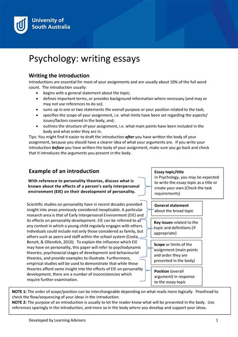 29 Psychology Essay Examples Full Exam