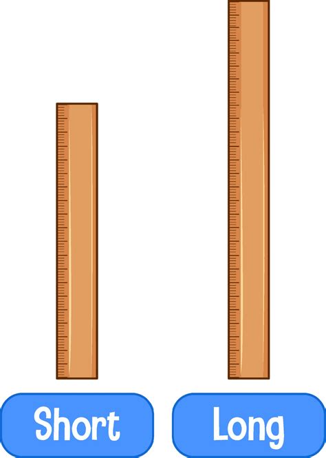 Opposite Adjectives Words With Short Ruler And Long Ruler 1928546