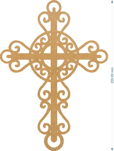 Cruz Elegante 20 Cms Mdf Bautizo Primera Comunión Religioso 1800