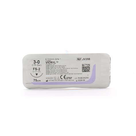 Ethicon Vicryl Polyglactin 910 3 0 Fs 2 Violet Tressé Suture Résorbable