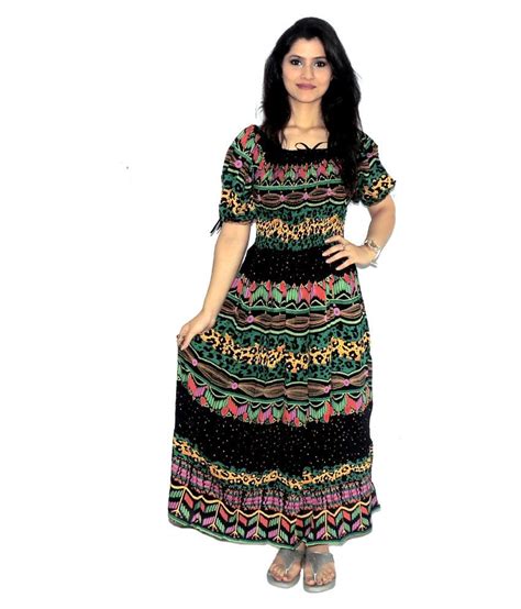 Indian Fashion Guru Multi Color Rayon Maxi Dress Buy Indian Fashion Guru Multi Color Rayon