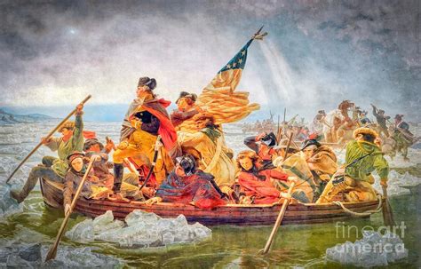 George Washingtons Crossing Of The Delaware River Painting By Emanuel