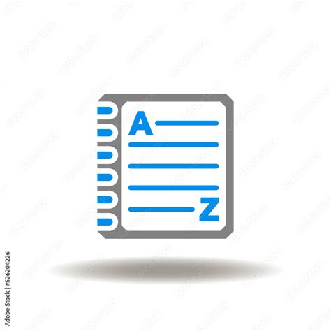 Vector Illustration Of Booklet Binders Alphabet Icon Of Glossary