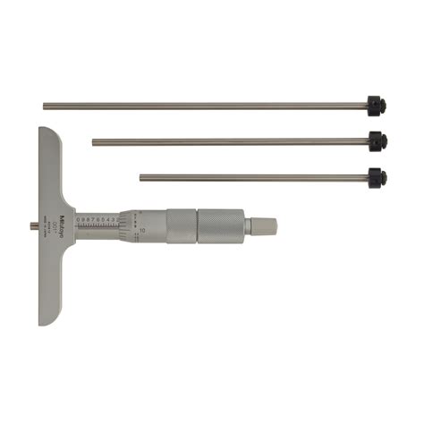 Depth Micrometer Series 129 Interchangeable Rod Type Mitutoyo Tool