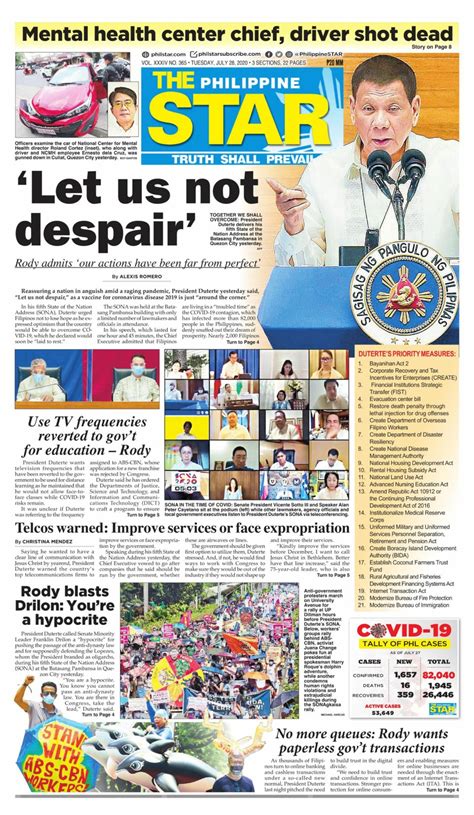 Newspaper Article Example Philippines 2020 The Philippine Star August