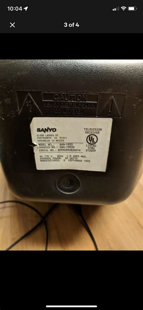 What Type Of Cable Does This Tv Need Sanyo Retro Tv Model Avm 1955