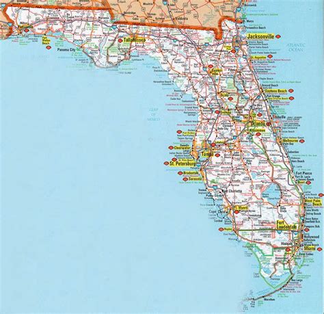 Florida Road Map Florida Pinterest
