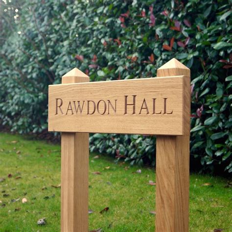 Premium Engraved Oak Free Standing House Sign By Traditional Wooden