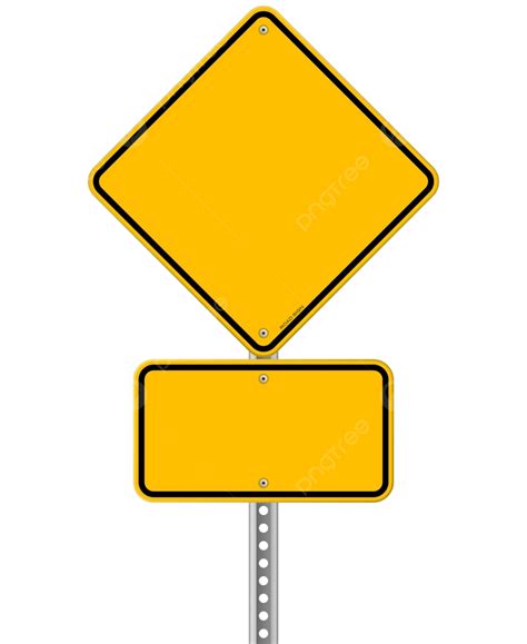 Yellow Sign And Pole Object Background Highway Vector Object