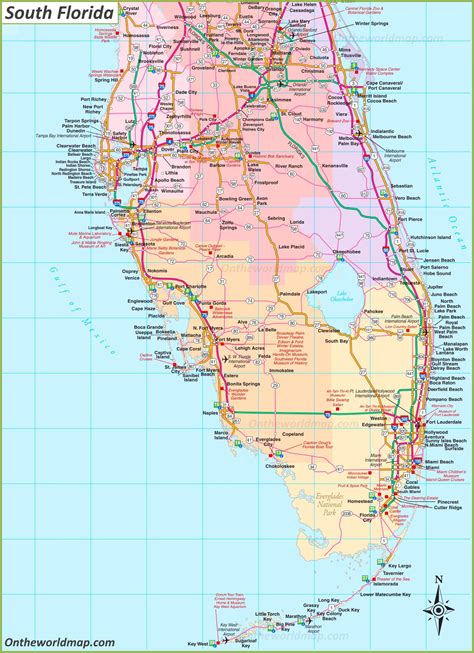 Large Detailed Roads And Highways Map Of Florida State With All Cities