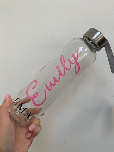Personalised Water Bottle Name Water Bottle Glass Water Etsy