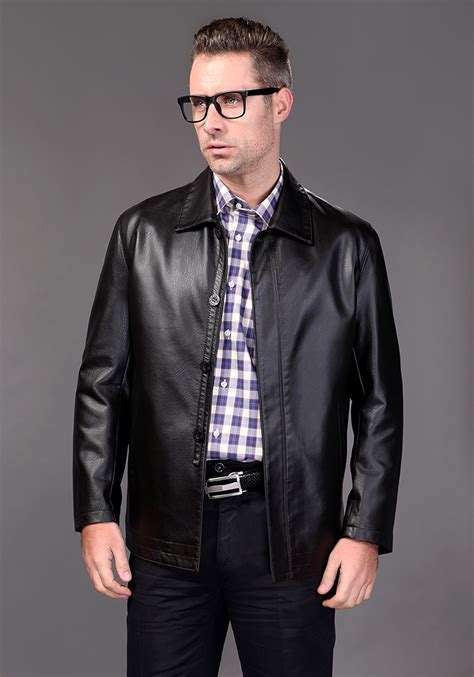 2015 New Mens Genuine Leather Jackets Men Office Coat Sheepskin Jacket