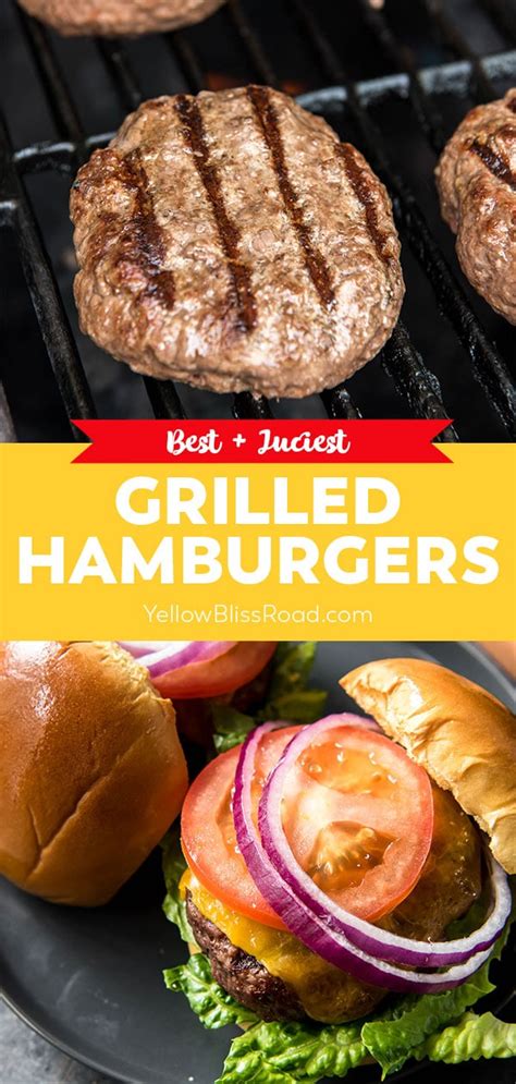 Juicy Grilled Hamburgers Recipe Yellowblissroad Com