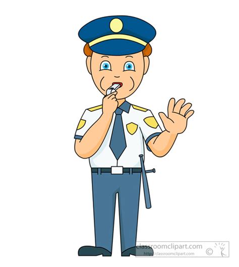 Safety Clipart Male Police Officer Directing Traffic