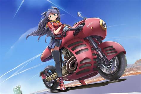 Rin On Her Motorcycle Onetruetohsaka