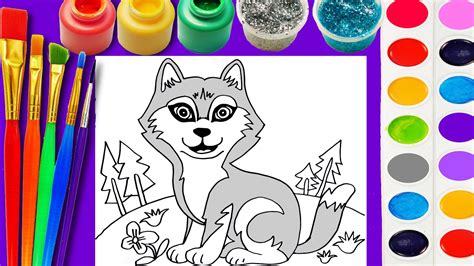 Here's a free husky coloring page for all of you awesome people! Husky Dog Coloring Page Cute Puppy for Children to Learn ...