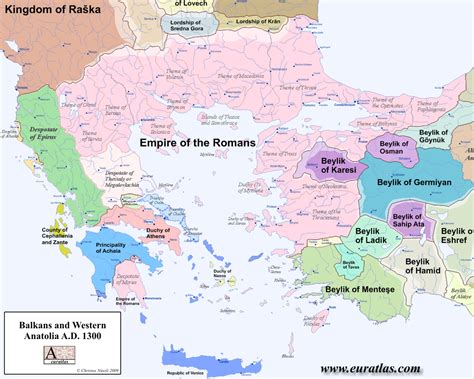 Balkans And Western Anatolia Ad 1300 Historical Maps Map History