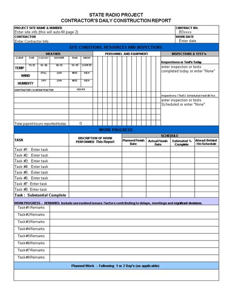 免费 Excel Daily Report 样本文件在