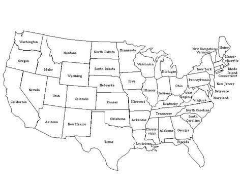 Us Map With States Labeled Mary W Tinsley
