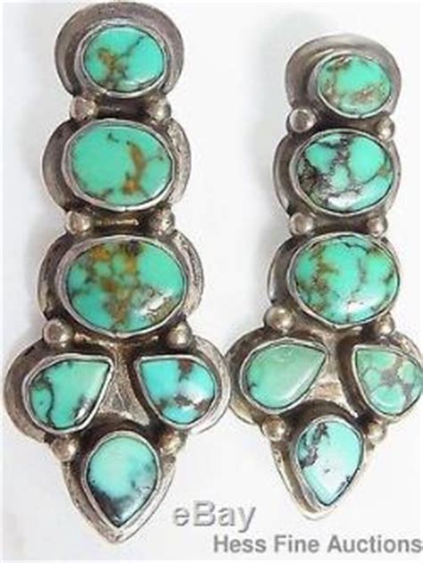 Vintage Signed Native American Oscar Betz P Sterling Silver Turquoise