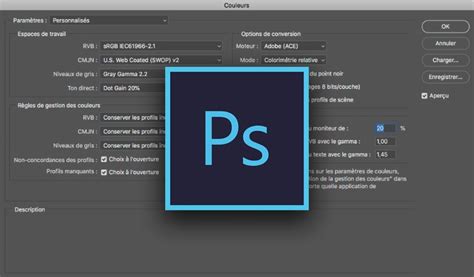 Maybe you would like to learn more about one of these? Color settings in Photoshop CC