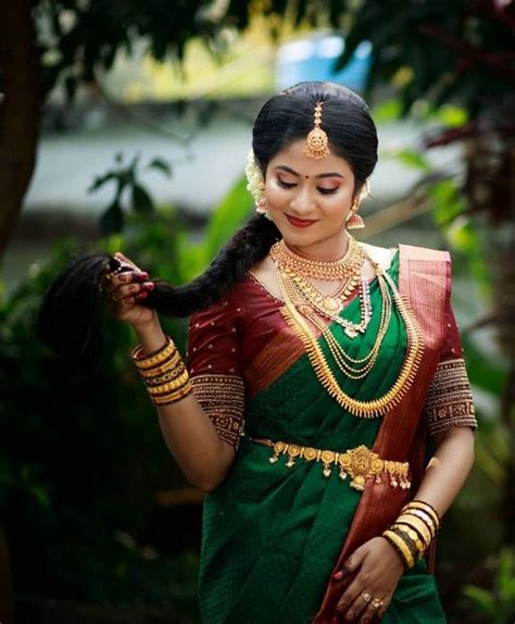 Kerala Wedding Saree Saree Wedding Indian Flowers Wedding Poses Bridal Looks Blouse Designs