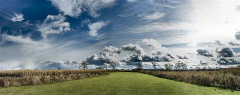 Green Grass Field Landscape Nature Sky Clouds Hd Wallpaper