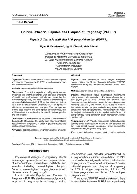 Pdf The Pruritic Urticarial Papules And Plaques Of Pregnancy Puppp