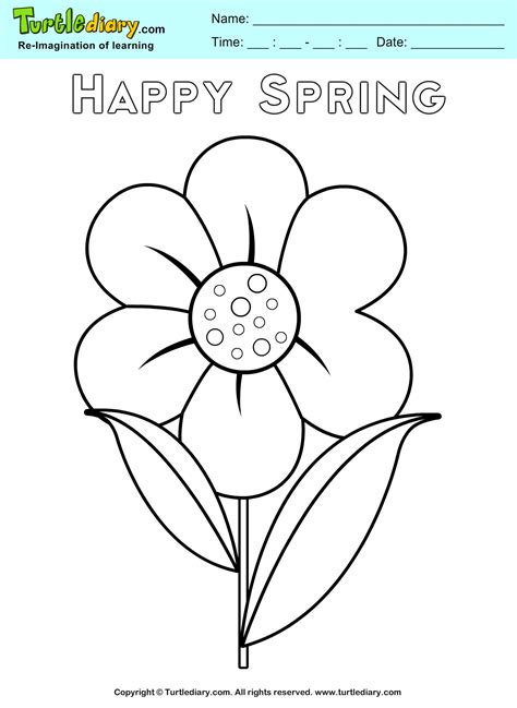 My spring flowers coloring page has tulips, hyacinths, daisies, daffodils and other flowers to bring joy to you and your friends. Spring Flower Coloring Page | Turtle Diary