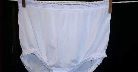 real women s panties white nylon full cut briefs on clothesline