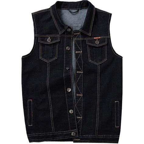 New Arrival Fashion Extra Large Men Tide Casual Sleeveless Vest Single Breasted Denim Vests Men