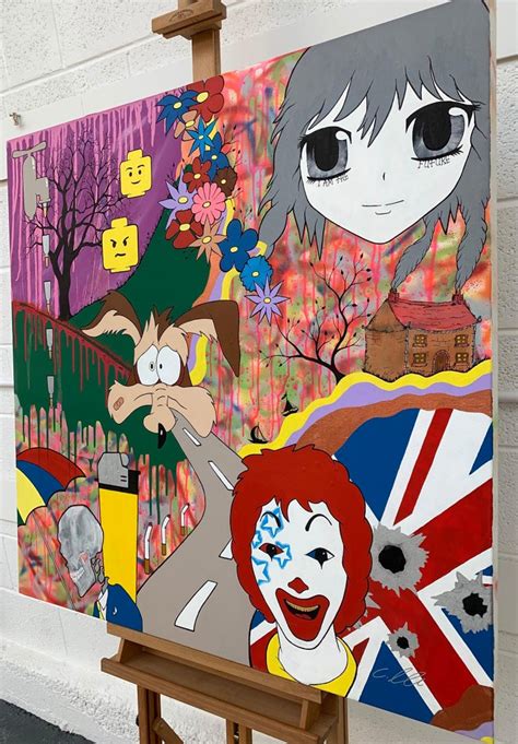 Chris Pegg Mcfuture Colourful Manga Cartoon Pop Art By Young British