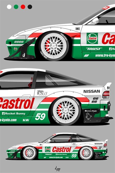 92 Nissan 180SX S13 Castrol Racing Car Design Nissan 180sx