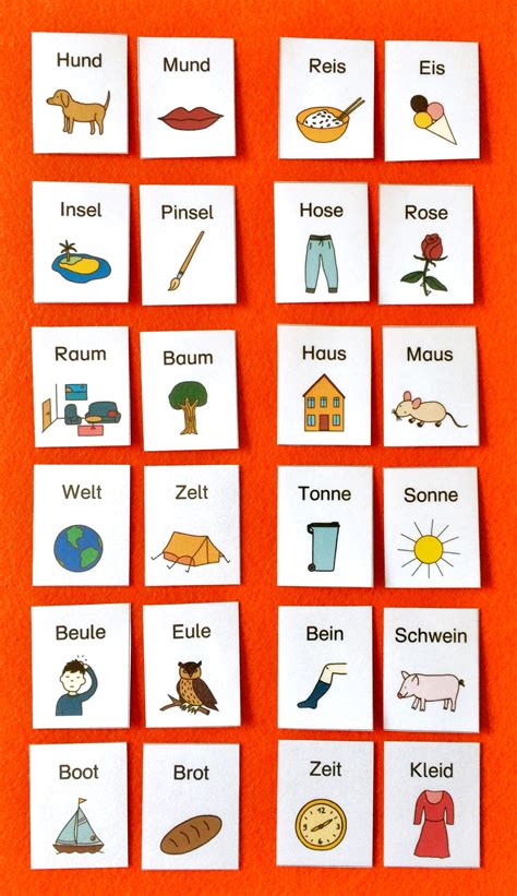 Reimwörter Reimwörter Sprachförderung Kindergarten Arbeitsblätter