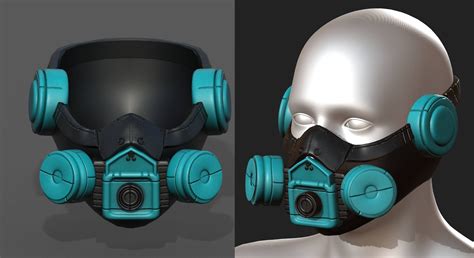 Gas Mask Futuristic Scifi Fantasy 3d Helmet Game Ready