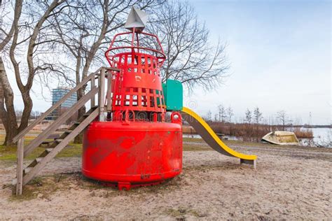 Red Playground Slide Stock Image Image Of Nautilus Colorful 14552197