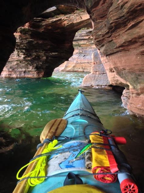 Took This Picture While Kayaking Through The Apostle Islands Sea Caves