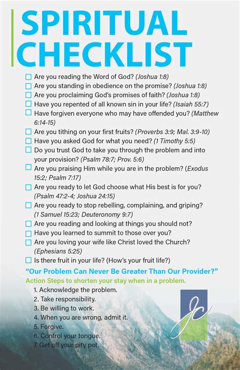Spiritual Checklist Journey Church