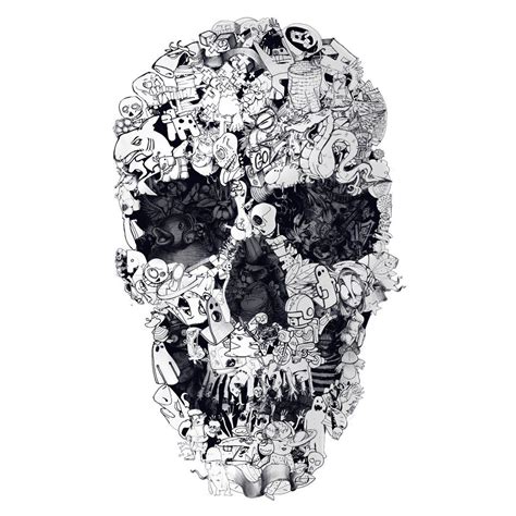 Ali Gulecs Doodle Skull Wall Decal Skull Wall Art Skull Skull Art