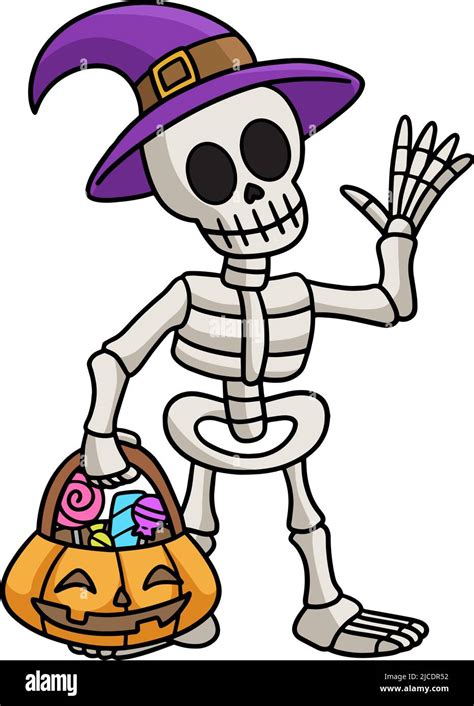 Skeleton Halloween Cartoon Colored Clipart Stock Vector Image And Art Alamy