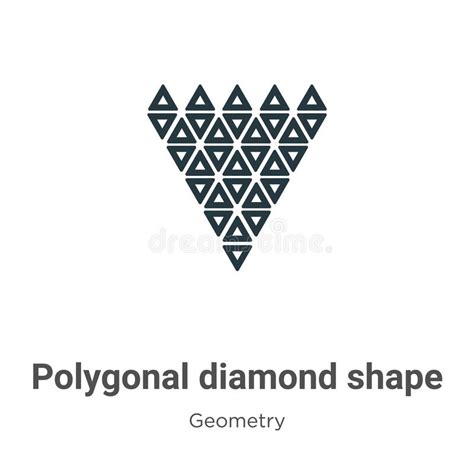 Polygonal Diamond Shape Of Small Triangles Icon In Filled Thin Line