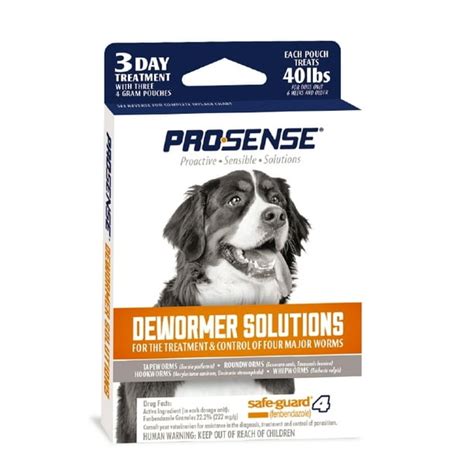 Pro Sense Dewormer Solutions For Dogs 3 Day Treatment 4 Gram Pouches