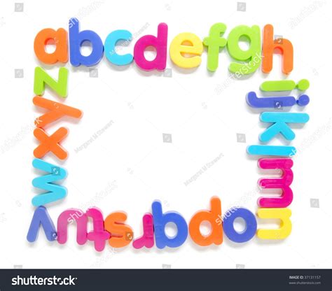 Magnetic Alphabet Letters Forming A Frame Stock Photo 37131157